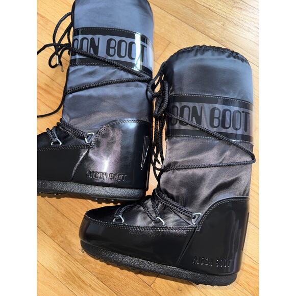 Moon boots glance black icon tall 35/38